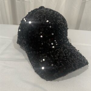 Stunning Black Sequin Baseball Cap